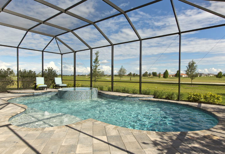 clear blue pool